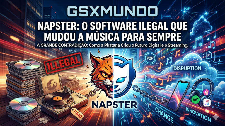Napster interface do software de compartilhamento P2P lançado em 1999