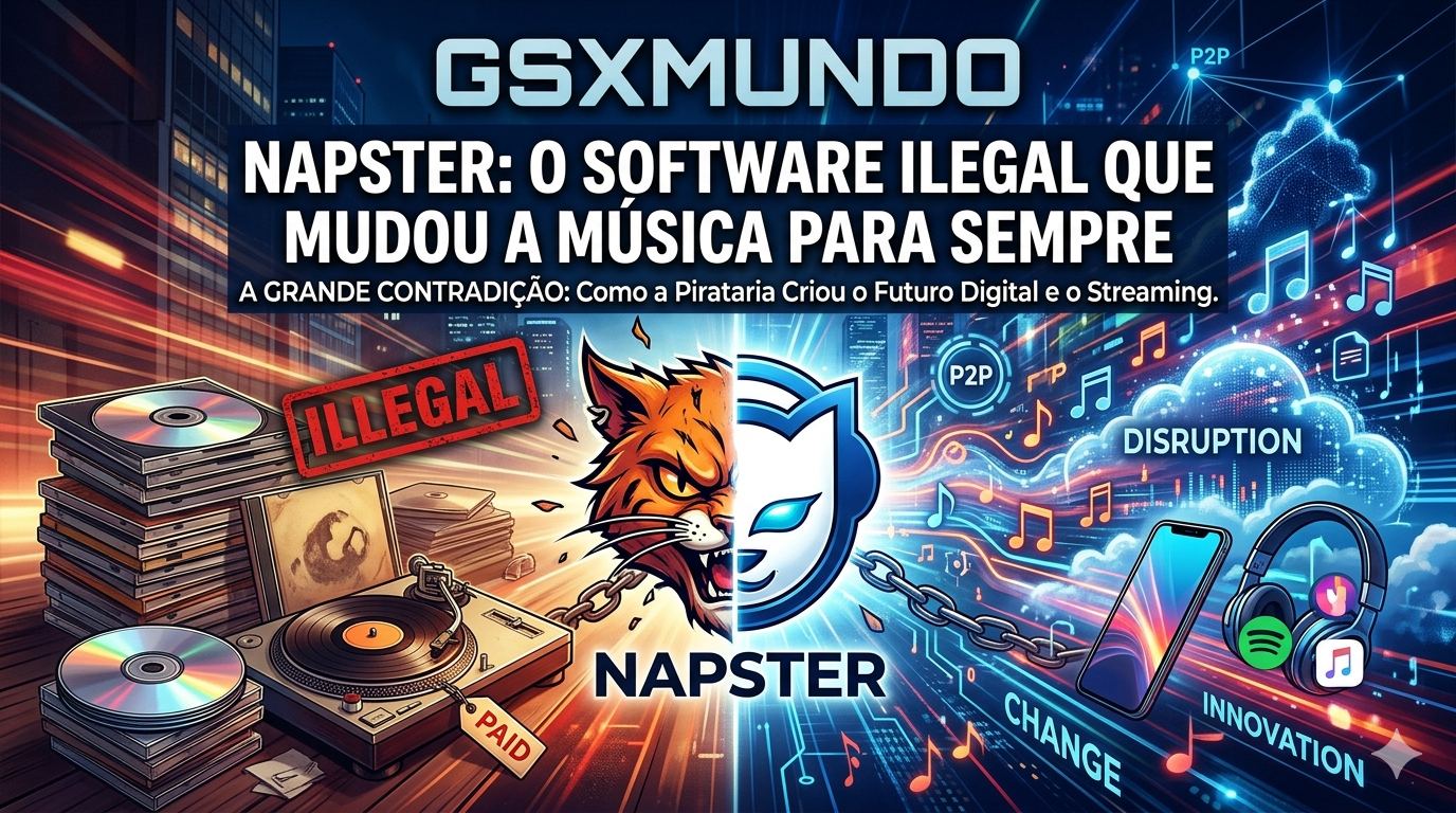 Napster interface do software de compartilhamento P2P lançado em 1999